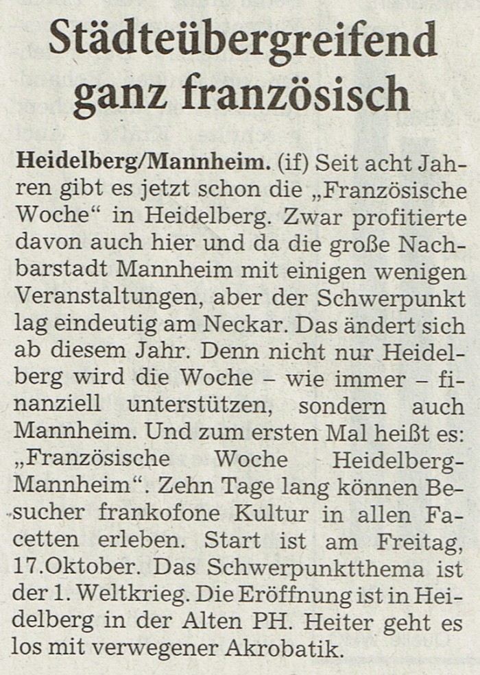 Städteübergreifend ganz französisch